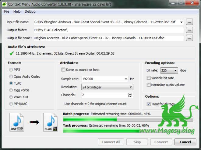 Context Menu Audio Converter WiN